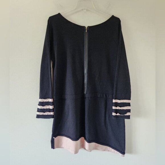 SONIA RYKIEL | Asymmetrical Tunic Striped Pink Black Sz XL - Picture 3 of 6